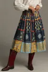 Hunter Fallon Skirt In Langford Patchwork In Multi