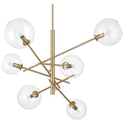 Hunter Farling Alturas Gold With Clear Glass 6 Light Chandelier
