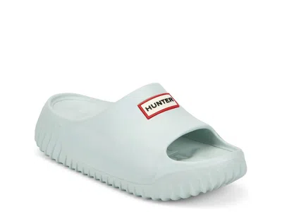 Hunter Faroe Platform Slide Sandal In Green