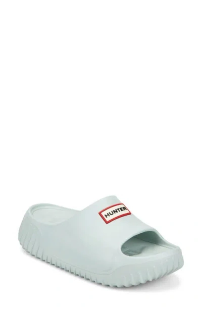 Hunter Faroe Platform Slide Sandal In Green