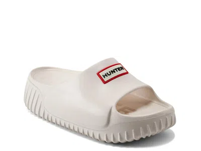 Hunter Faroe Platform Slide Sandal In White
