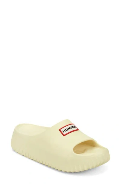 Hunter Faroe Platform Slide Sandal In Yellow