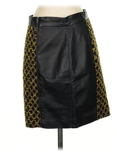 Pre-owned Hunter Faux Leather Skirt In Black