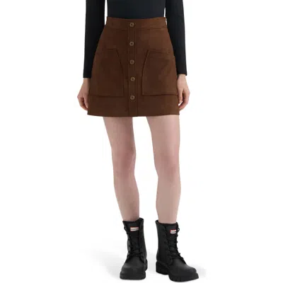 Hunter Faux Suede Miniskirt In Brown