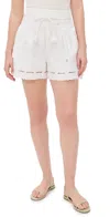 Hunter Fern Shorts White Embroidery In White Embroidery