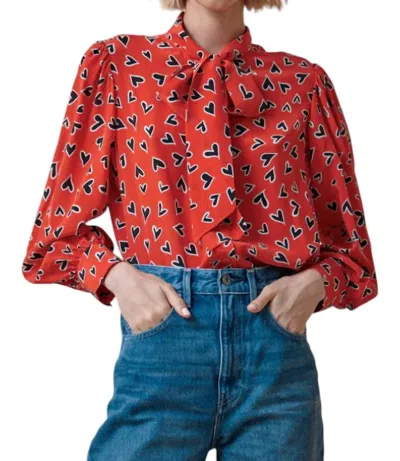 Hunter Finley Blouse In Scarlet Heart In Multi