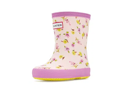 Hunter First Classic Boots (toddler/little Kid) Kids Shoes Light Purple Floral Print : 5 Toddler M In Pink