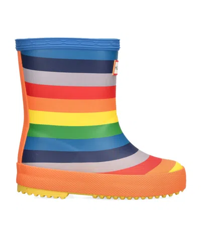 Hunter Kids' First Rainbow Classic Wellington Boots In Multi