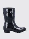 Hunter Womens Original Short Gloss Wellington Boots In Schwarz