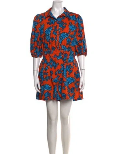 Pre-owned Hunter Floral Print Jumpsuit In Orange