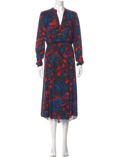 Pre-owned Hunter Floral Print Long Dress In Multi