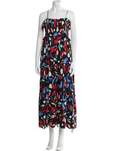 Pre-owned Hunter Floral Print Long Dress In Multi