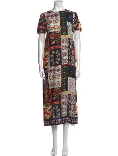 Pre-owned Hunter Floral Print Long Dress In Multi