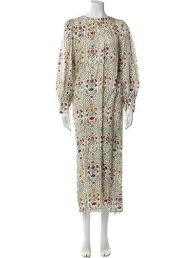 Pre-owned Hunter Floral Print Long Dress In Multi