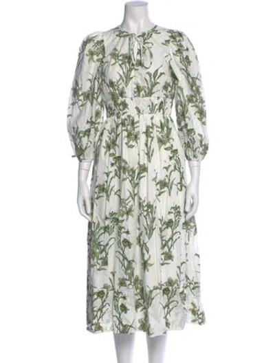 Pre-owned Hunter Floral Print Long Dress In Multi