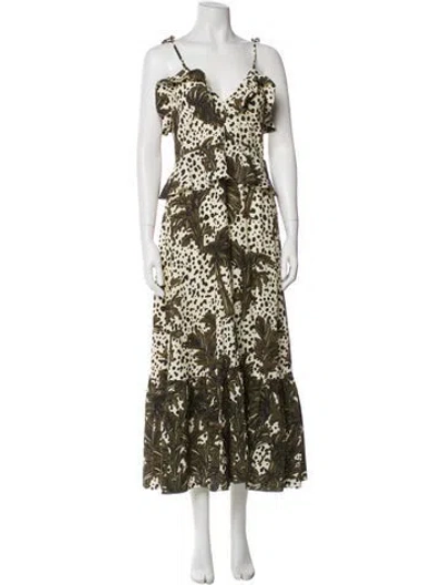 Pre-owned Hunter Floral Print Long Dress In Multi