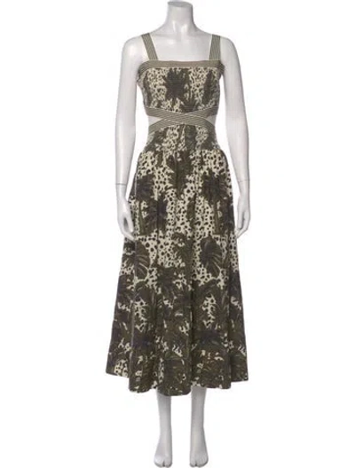 Pre-owned Hunter Floral Print Long Dress In Multi