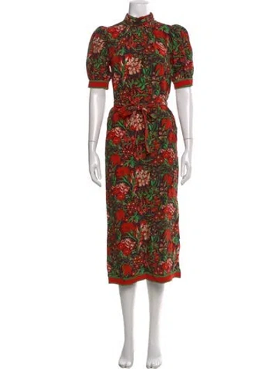 Pre-owned Hunter Floral Print Long Dress In Multi