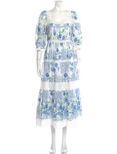 Pre-owned Hunter Floral Print Long Dress In Multi