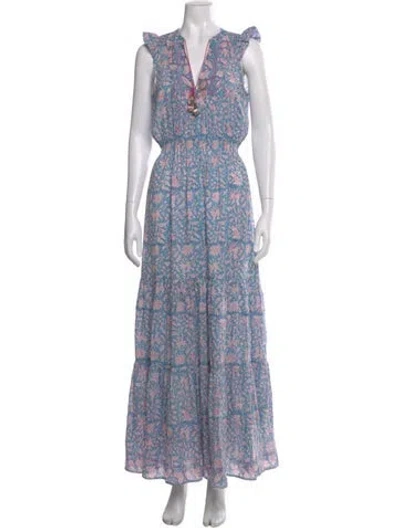 Pre-owned Hunter Floral Print Long Dress In Multi