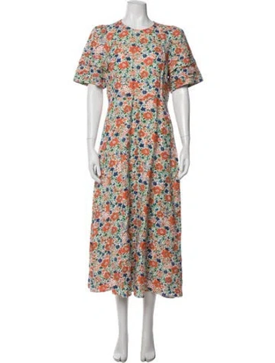 Pre-owned Hunter Floral Print Long Dress In Multi