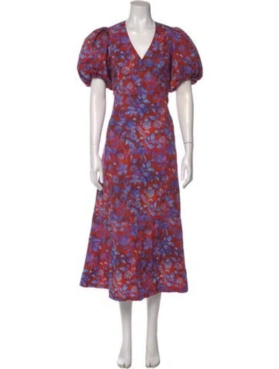 Pre-owned Hunter Floral Print Long Dress W/ Tags In Multi