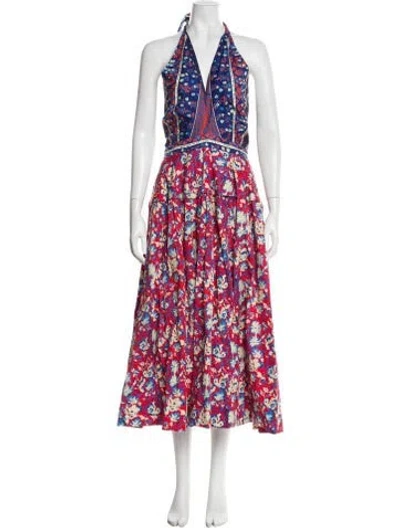 Pre-owned Hunter Floral Print Long Dress W/ Tags In Multi