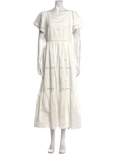 Pre-owned Hunter Floral Print Long Dress W/ Tags In Neutral