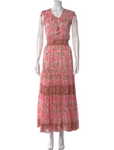 Pre-owned Hunter Floral Print Long Dress W/ Tags In Pink