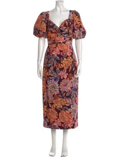 Pre-owned Hunter Floral Print Midi Length Dress In Multi