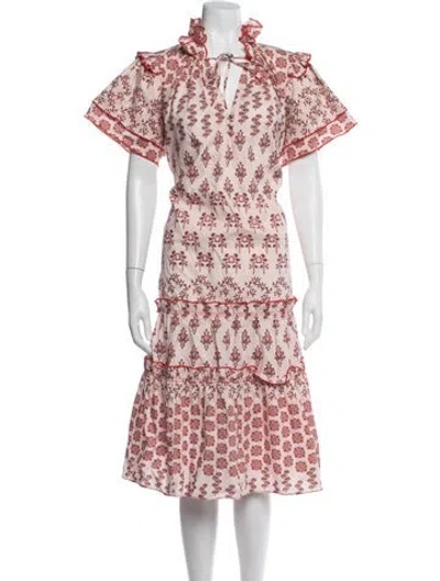 Pre-owned Hunter Floral Print Midi Length Dress In Multicolor