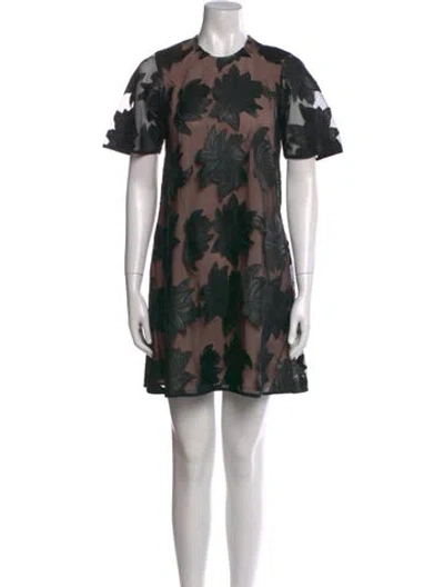 Pre-owned Hunter Floral Print Mini Dress In Black