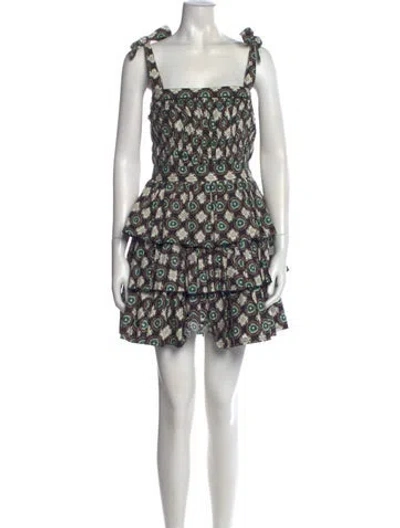Pre-owned Hunter Floral Print Mini Dress In Black
