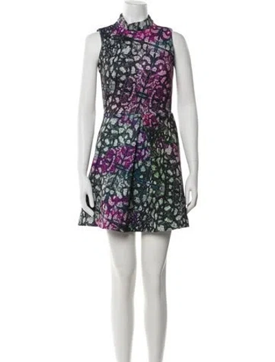 Pre-owned Hunter Floral Print Mini Dress In Black