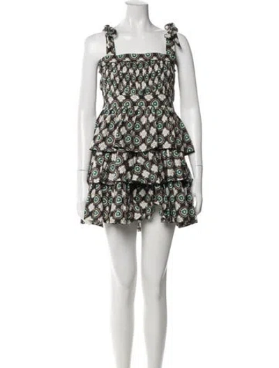 Pre-owned Hunter Floral Print Mini Dress In Black
