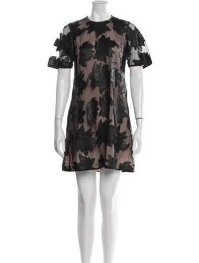 Pre-owned Hunter Floral Print Mini Dress In Black