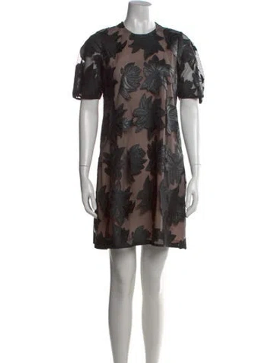 Pre-owned Hunter Floral Print Mini Dress In Black