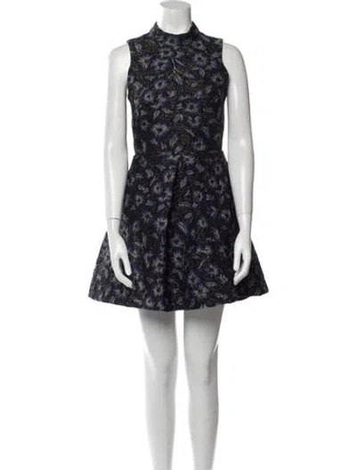 Pre-owned Hunter Floral Print Mini Dress In Blue