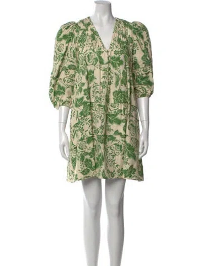 Pre-owned Hunter Floral Print Mini Dress In Green
