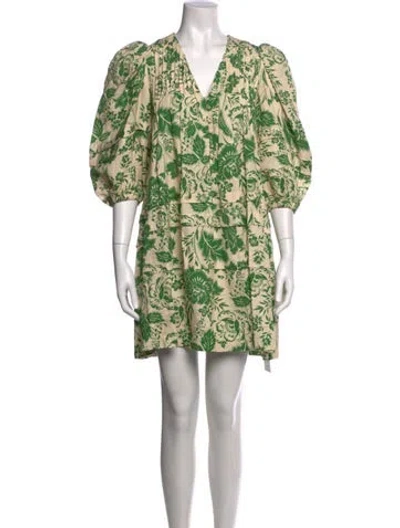 Pre-owned Hunter Floral Print Mini Dress In Green