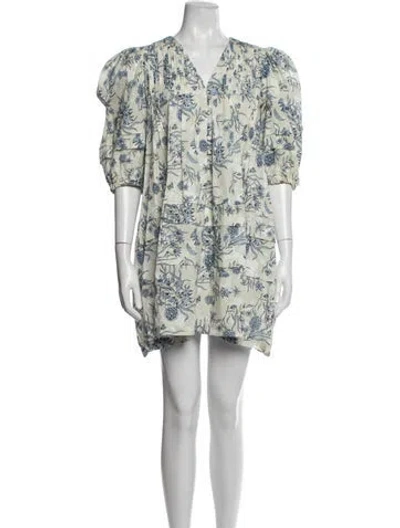 Pre-owned Hunter Floral Print Mini Dress In Green
