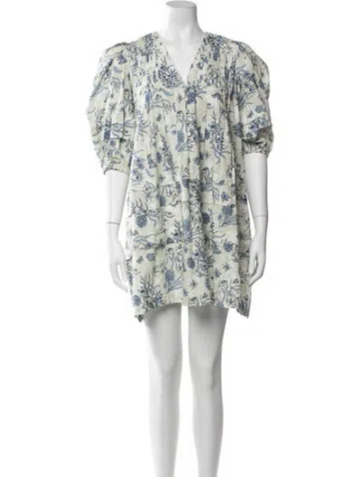 Pre-owned Hunter Floral Print Mini Dress In Green