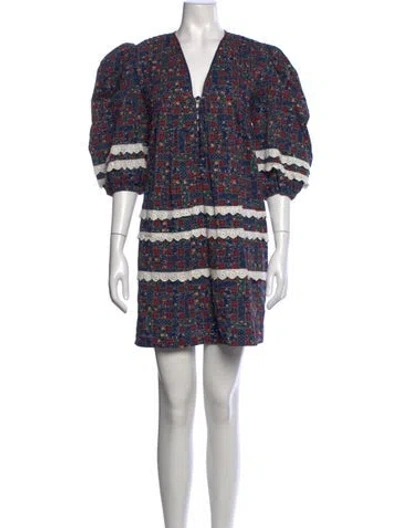 Pre-owned Hunter Floral Print Mini Dress In Multi