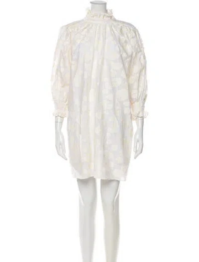 Pre-owned Hunter Floral Print Mini Dress In Neutrals
