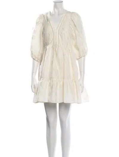 Pre-owned Hunter Floral Print Mini Dress In Neutrals