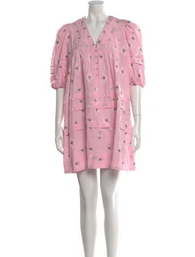 Pre-owned Hunter Floral Print Mini Dress In Pink