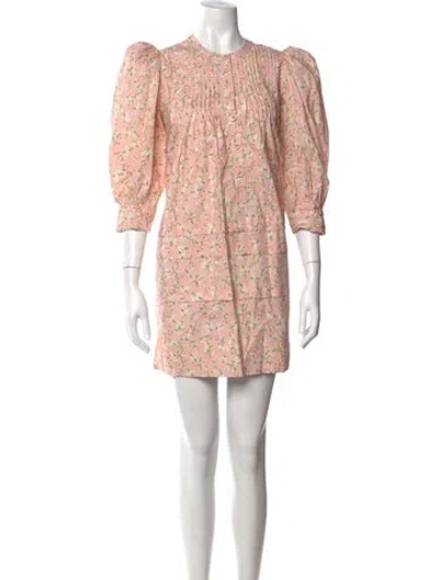 Pre-owned Hunter Floral Print Mini Dress In Pink