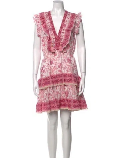 Pre-owned Hunter Floral Print Mini Dress In Pink