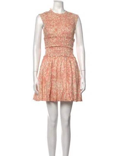 Pre-owned Hunter Floral Print Mini Dress In Pink