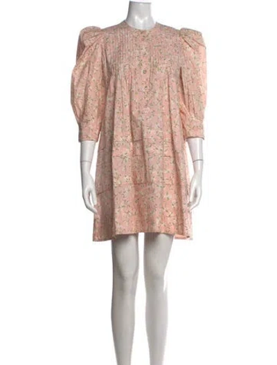 Pre-owned Hunter Floral Print Mini Dress In Pink